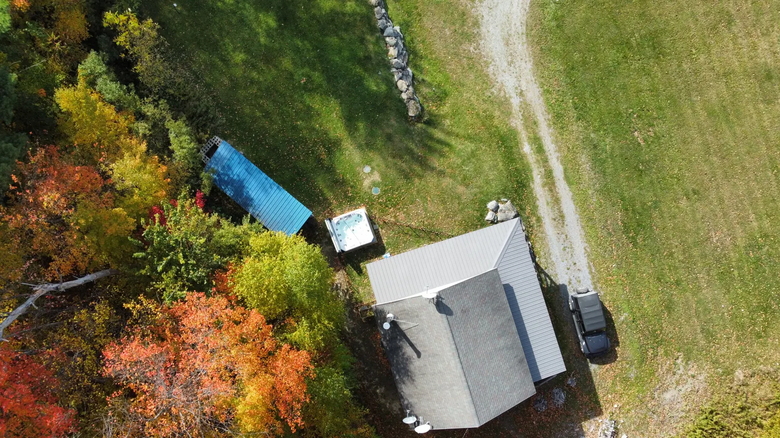 Aerial view of the clearing in autumn